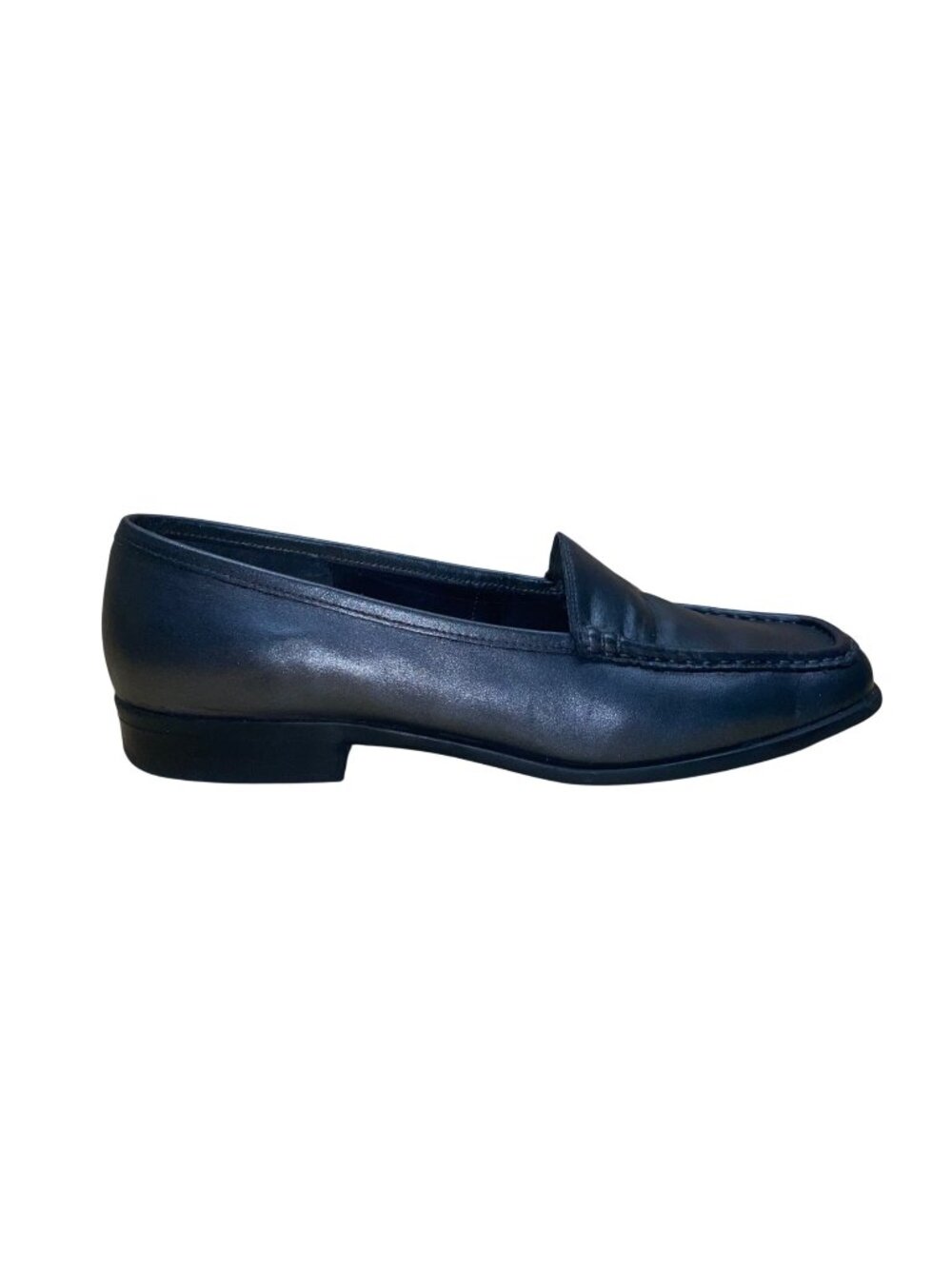 Nicole Women’s Gray Leather Slip On Square Toe Bing Loafers 7.5M